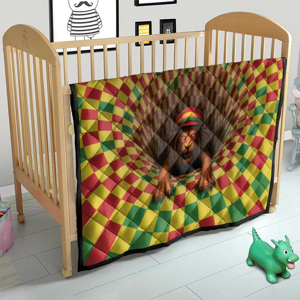 Jamaica Reggae Lion Quilt Reggae Optical 3D Illusion - Wonder Print Shop