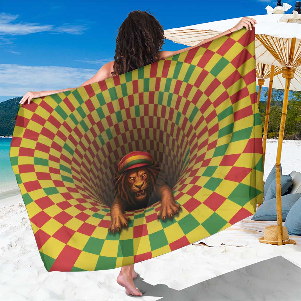 Jamaica Reggae Lion Sarong Reggae Optical 3D Illusion - Wonder Print Shop
