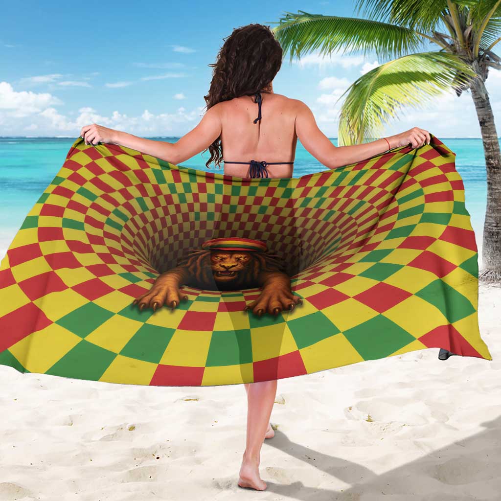 Jamaica Reggae Lion Sarong Reggae Optical 3D Illusion - Wonder Print Shop