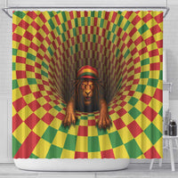 Jamaica Reggae Lion Shower Curtain Reggae Optical 3D Illusion - Wonder Print Shop