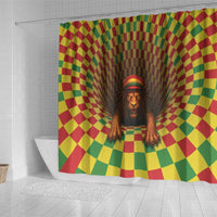 Jamaica Reggae Lion Shower Curtain Reggae Optical 3D Illusion - Wonder Print Shop