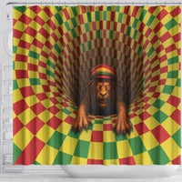 Jamaica Reggae Lion Shower Curtain Reggae Optical 3D Illusion - Wonder Print Shop
