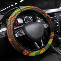 Jamaica Reggae Lion Steering Wheel Cover Reggae Optical 3D Illusion - Wonder Print Shop