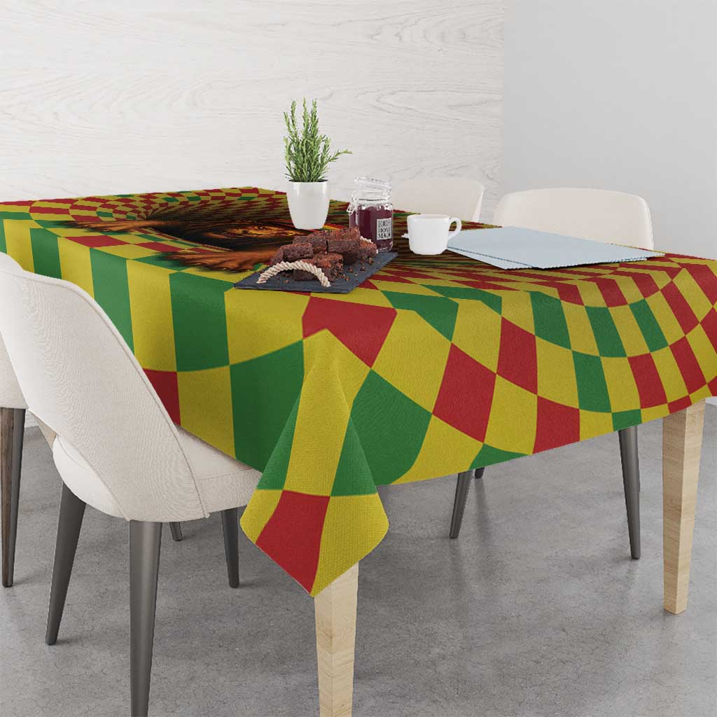 Jamaica Reggae Lion Tablecloth Reggae Optical 3D Illusion - Wonder Print Shop