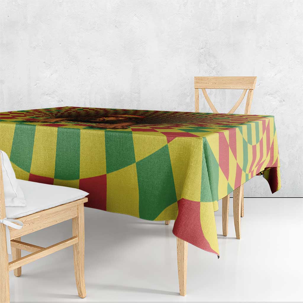 Jamaica Reggae Lion Tablecloth Reggae Optical 3D Illusion - Wonder Print Shop