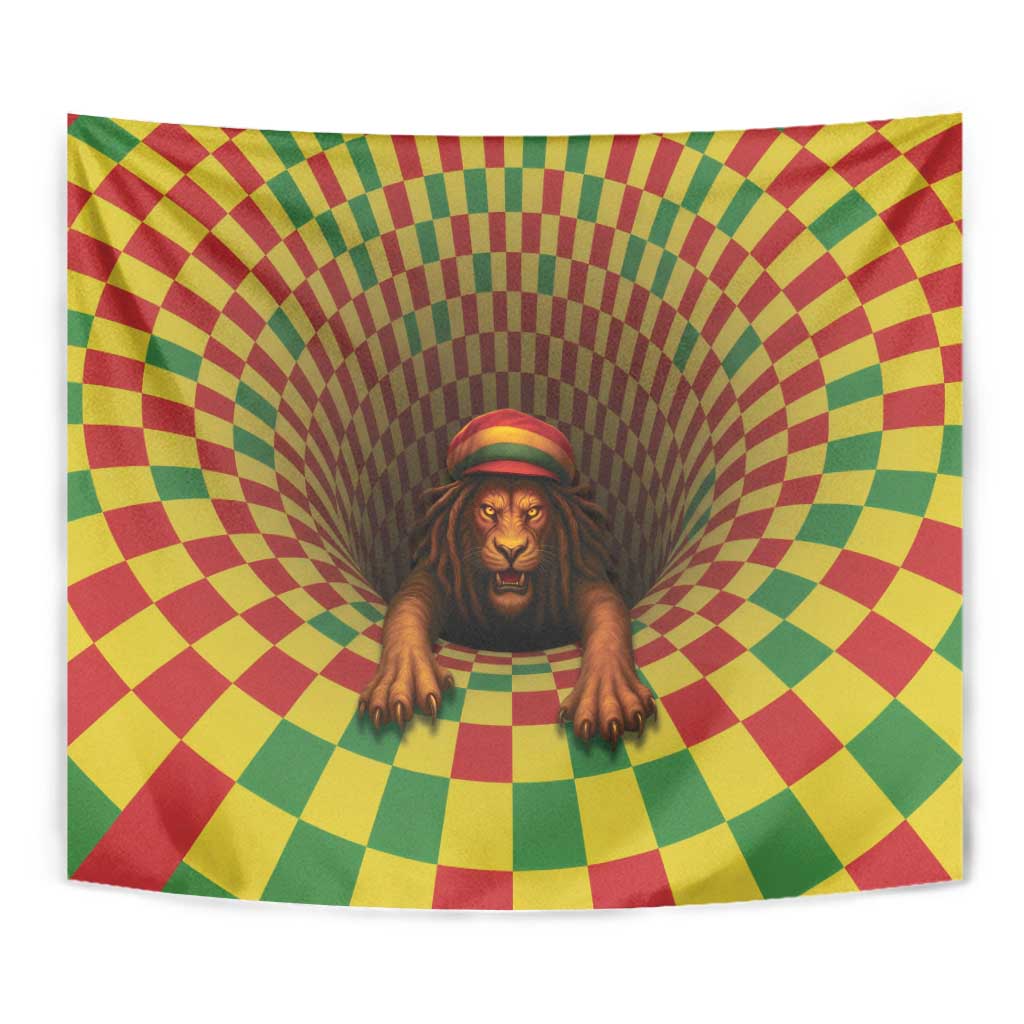 Jamaica Reggae Lion Tapestry Reggae Optical 3D Illusion - Wonder Print Shop
