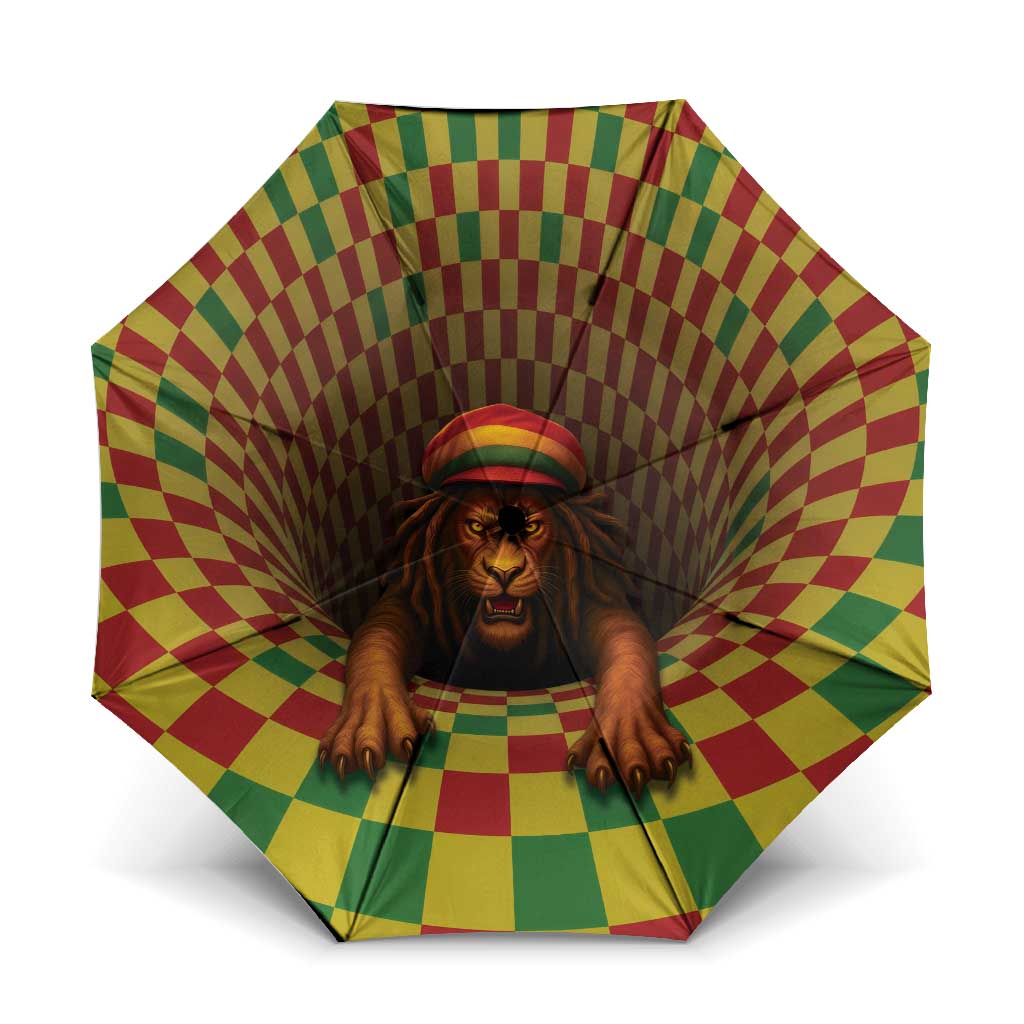 Jamaica Reggae Lion Umbrella Reggae Optical 3D Illusion - Wonder Print Shop