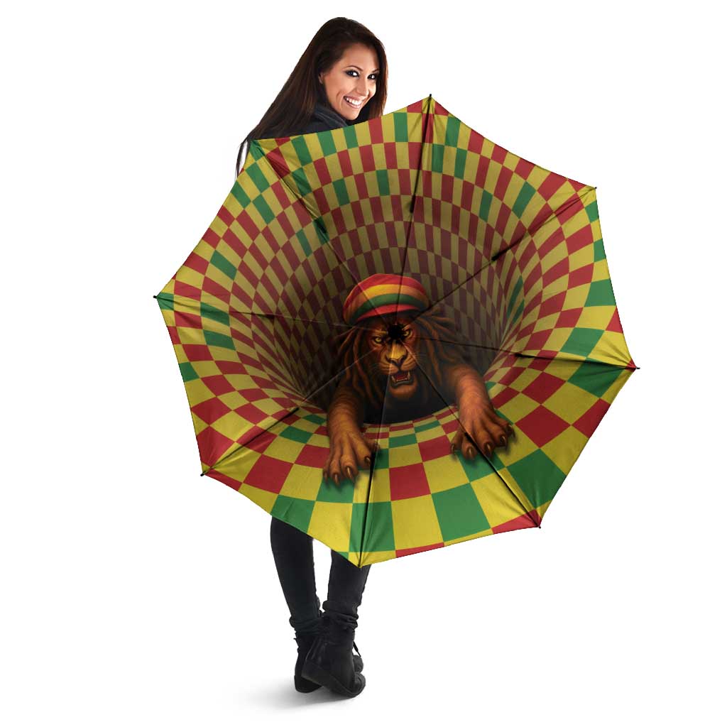 Jamaica Reggae Lion Umbrella Reggae Optical 3D Illusion - Wonder Print Shop