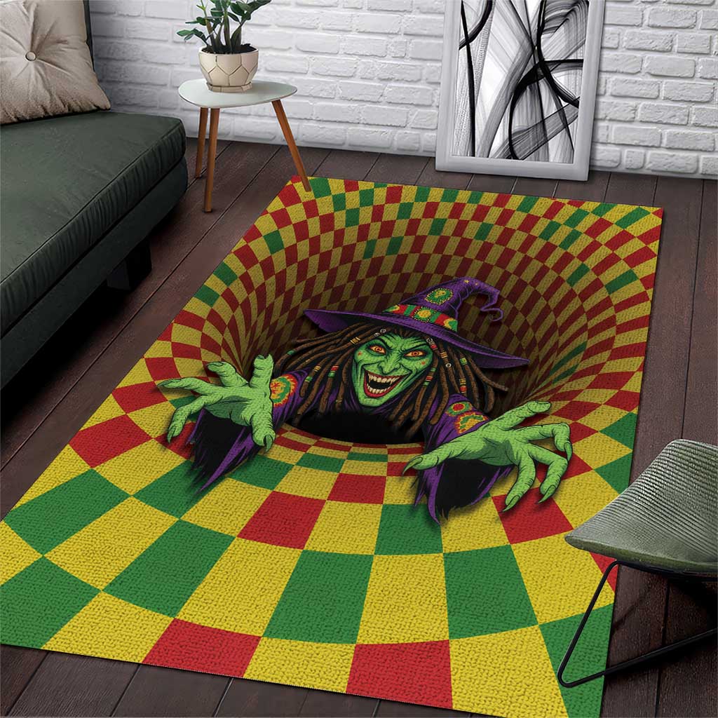 Jamaica Reggae Witch Area Rug Reggae Optical 3D Illusion - Wonder Print Shop