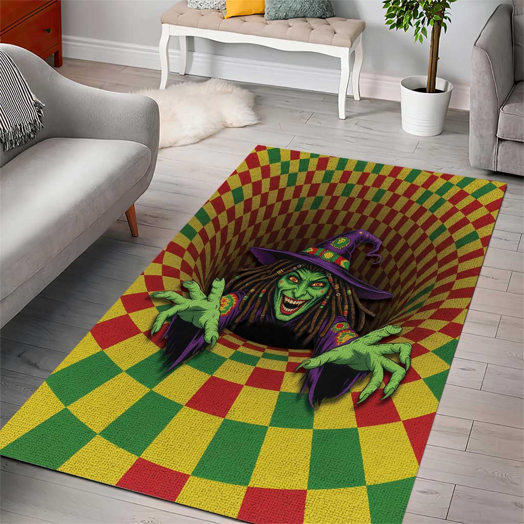Jamaica Reggae Witch Area Rug Reggae Optical 3D Illusion - Wonder Print Shop
