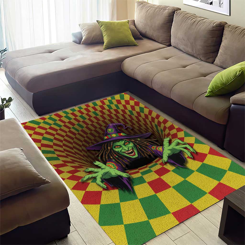 Jamaica Reggae Witch Area Rug Reggae Optical 3D Illusion - Wonder Print Shop
