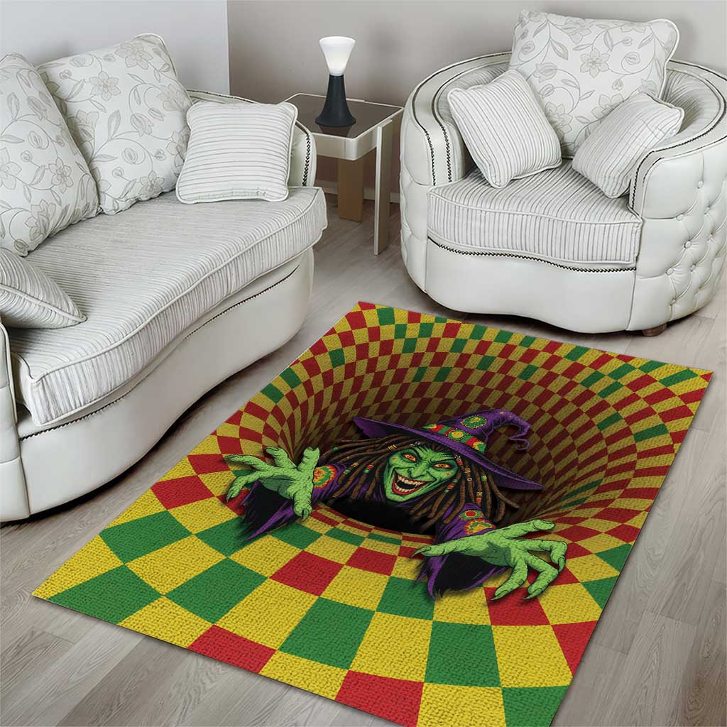 Jamaica Reggae Witch Area Rug Reggae Optical 3D Illusion - Wonder Print Shop