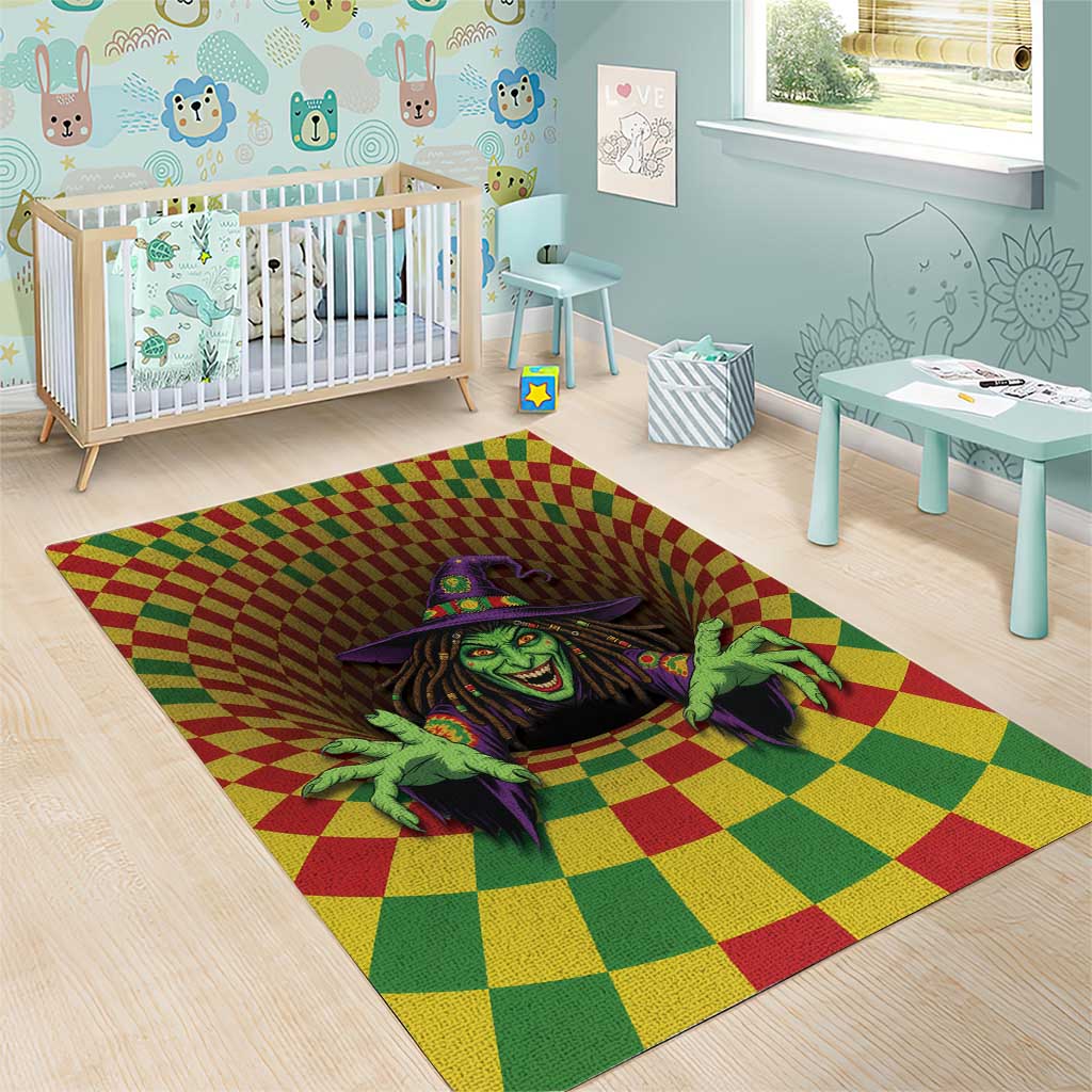 Jamaica Reggae Witch Area Rug Reggae Optical 3D Illusion - Wonder Print Shop