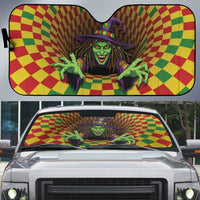 Jamaica Reggae Witch Auto Sun Shade Reggae Optical 3D Illusion - Wonder Print Shop