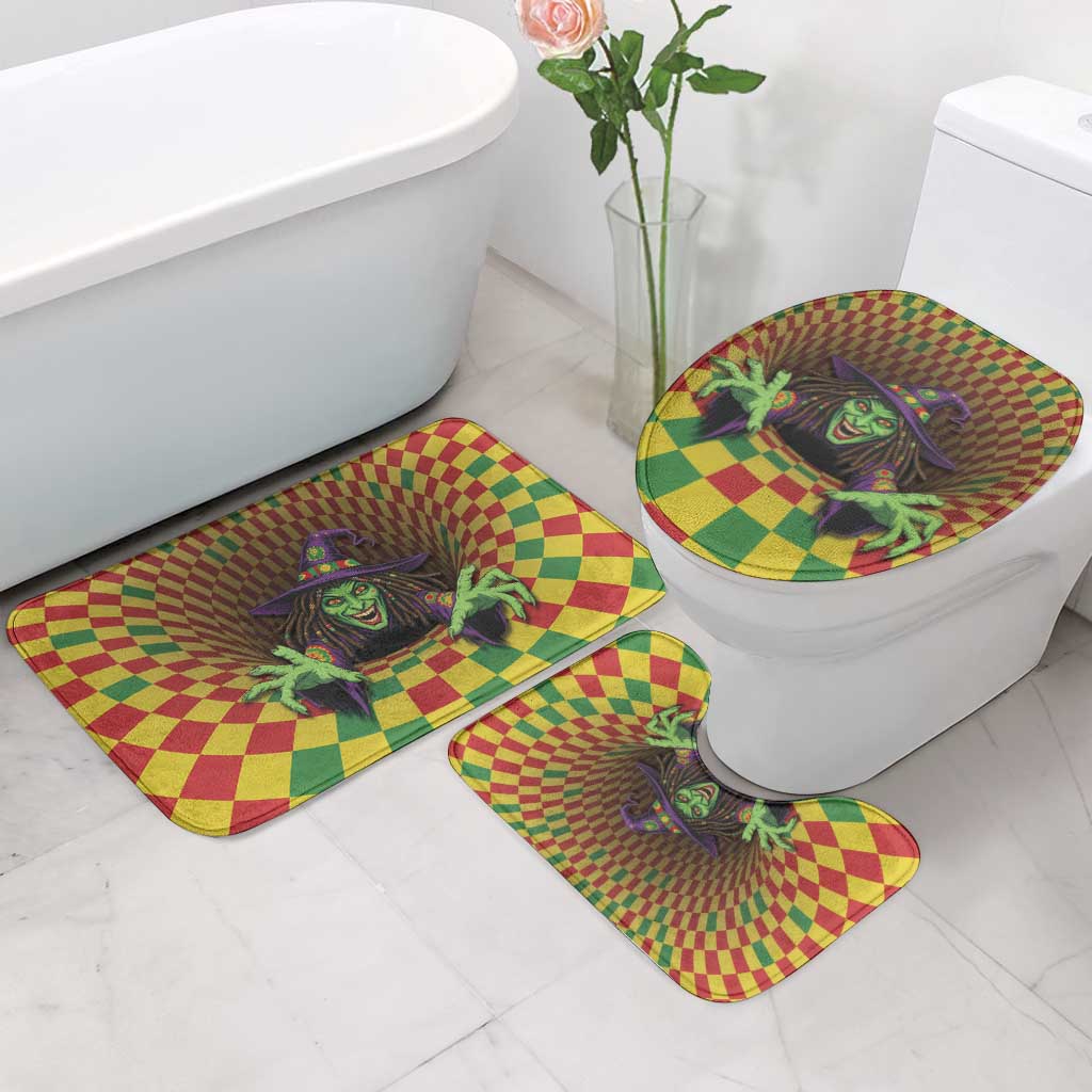 Jamaica Reggae Witch Bathroom Set Reggae Optical 3D Illusion - Wonder Print Shop