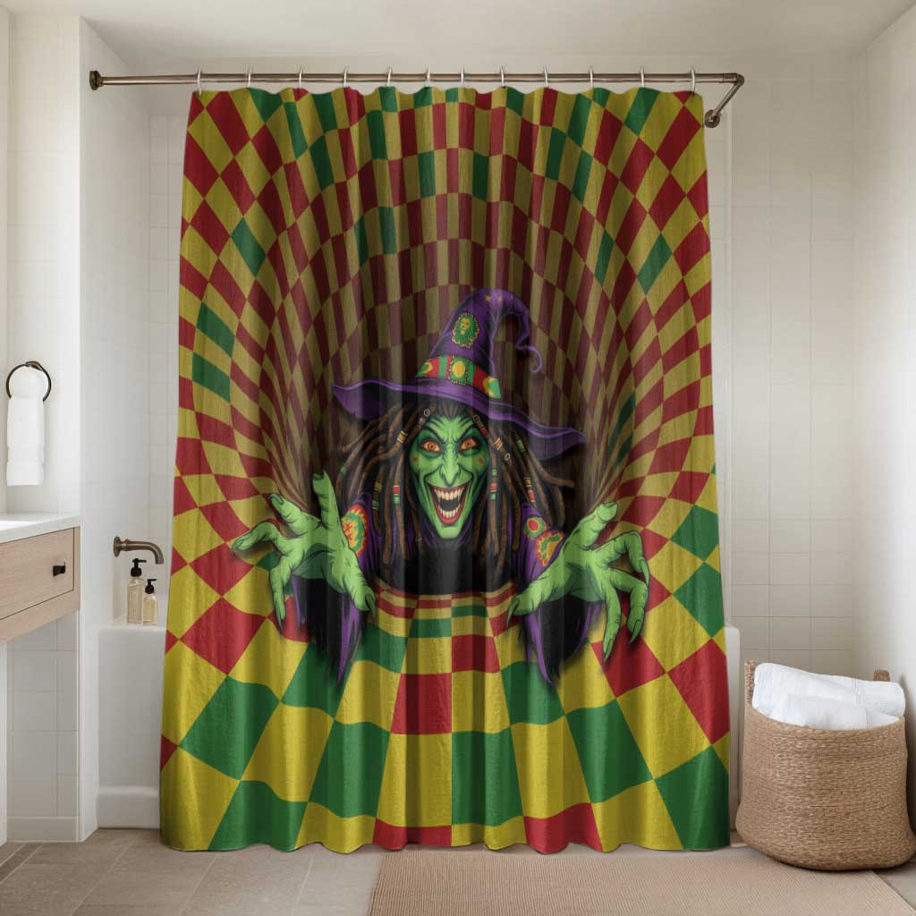 Jamaica Reggae Witch Bathroom Set Reggae Optical 3D Illusion - Wonder Print Shop