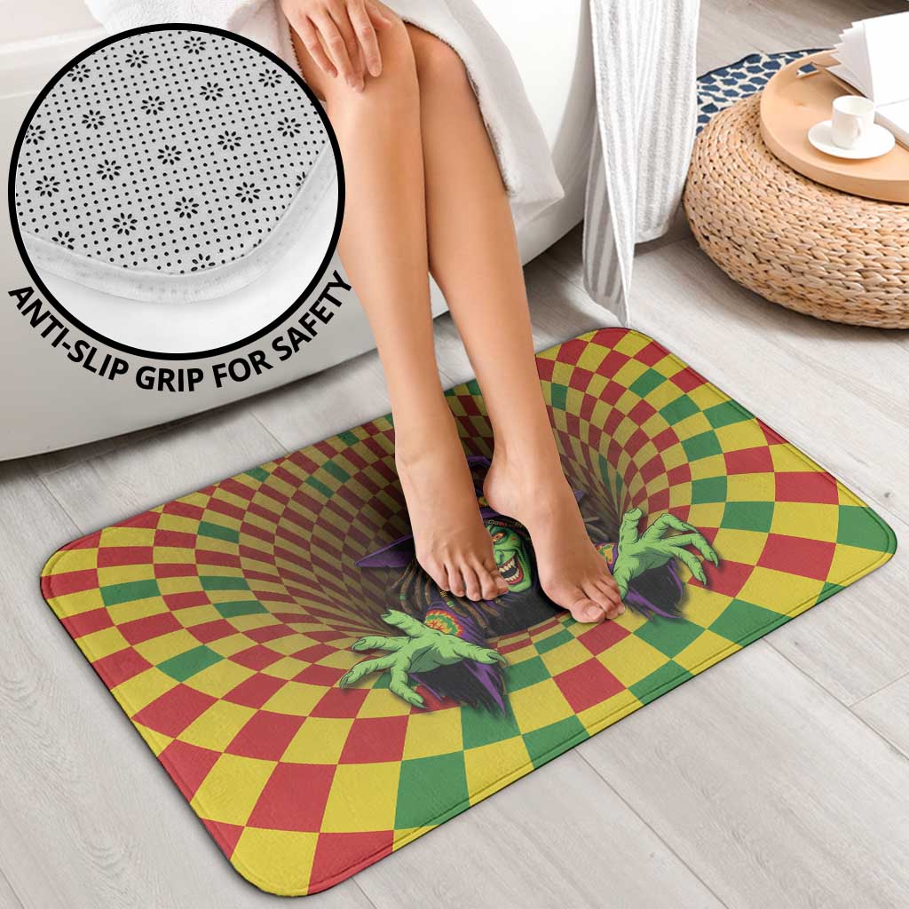 Jamaica Reggae Witch Bathroom Set Reggae Optical 3D Illusion - Wonder Print Shop