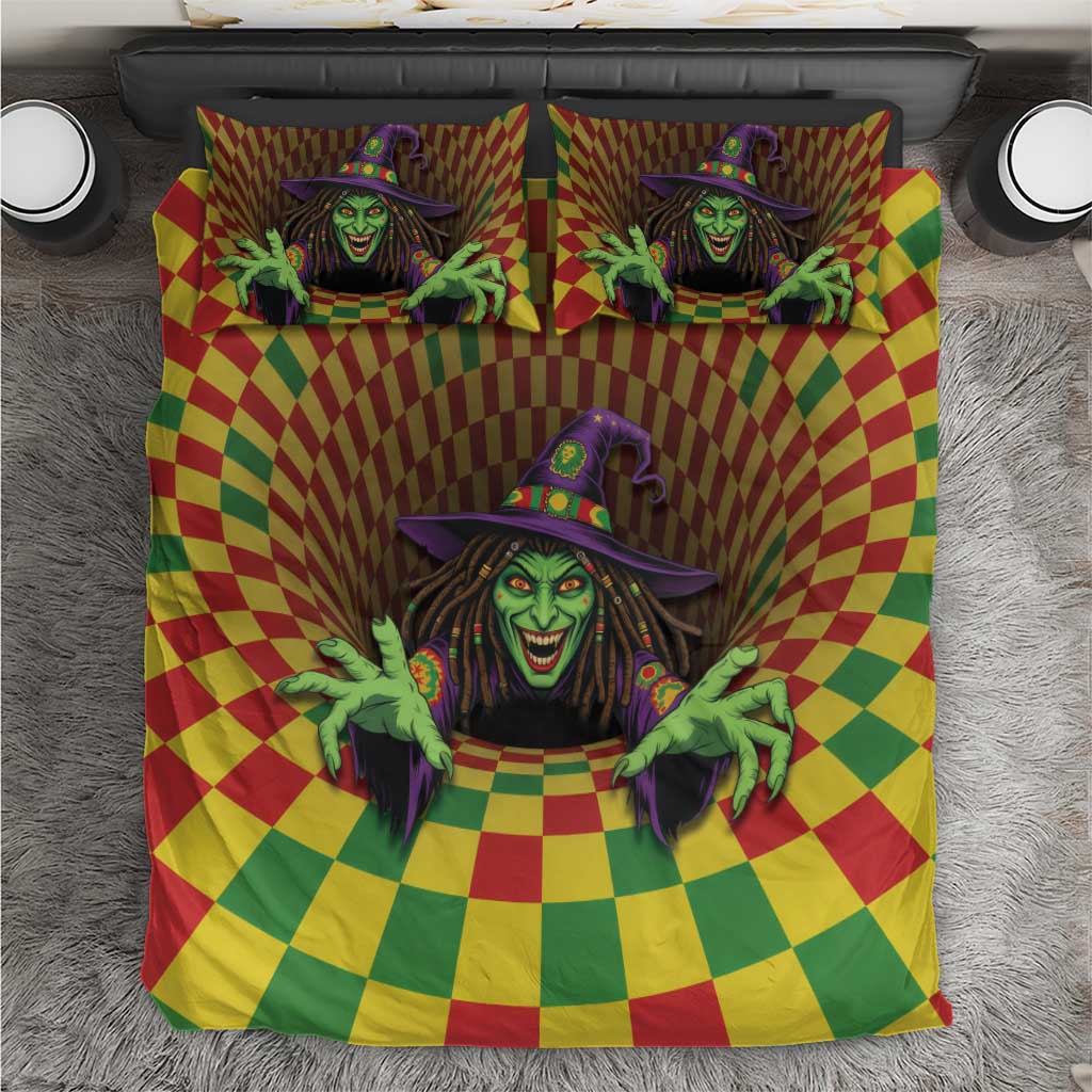 Jamaica Reggae Witch Bedding Set Reggae Optical 3D Illusion - Wonder Print Shop