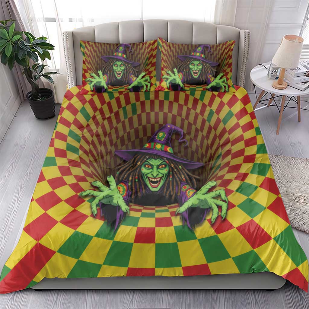 Jamaica Reggae Witch Bedding Set Reggae Optical 3D Illusion - Wonder Print Shop