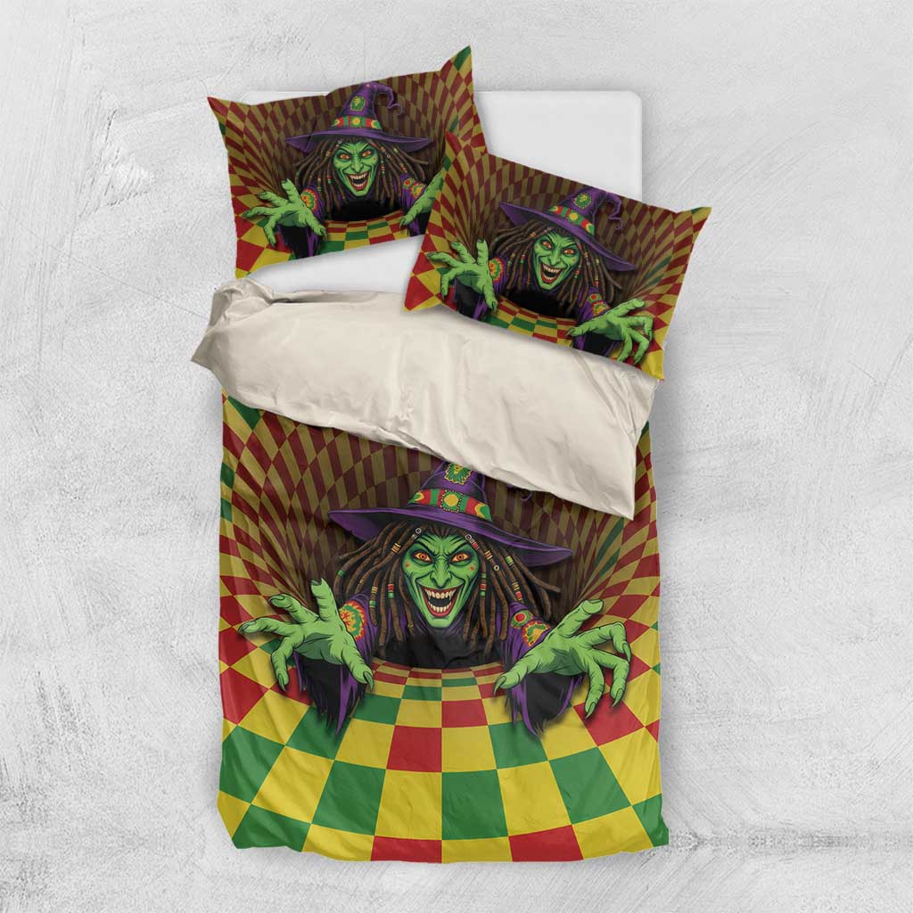 Jamaica Reggae Witch Bedding Set Reggae Optical 3D Illusion - Wonder Print Shop