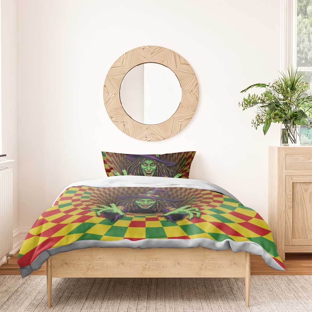 Jamaica Reggae Witch Bedding Set Reggae Optical 3D Illusion - Wonder Print Shop