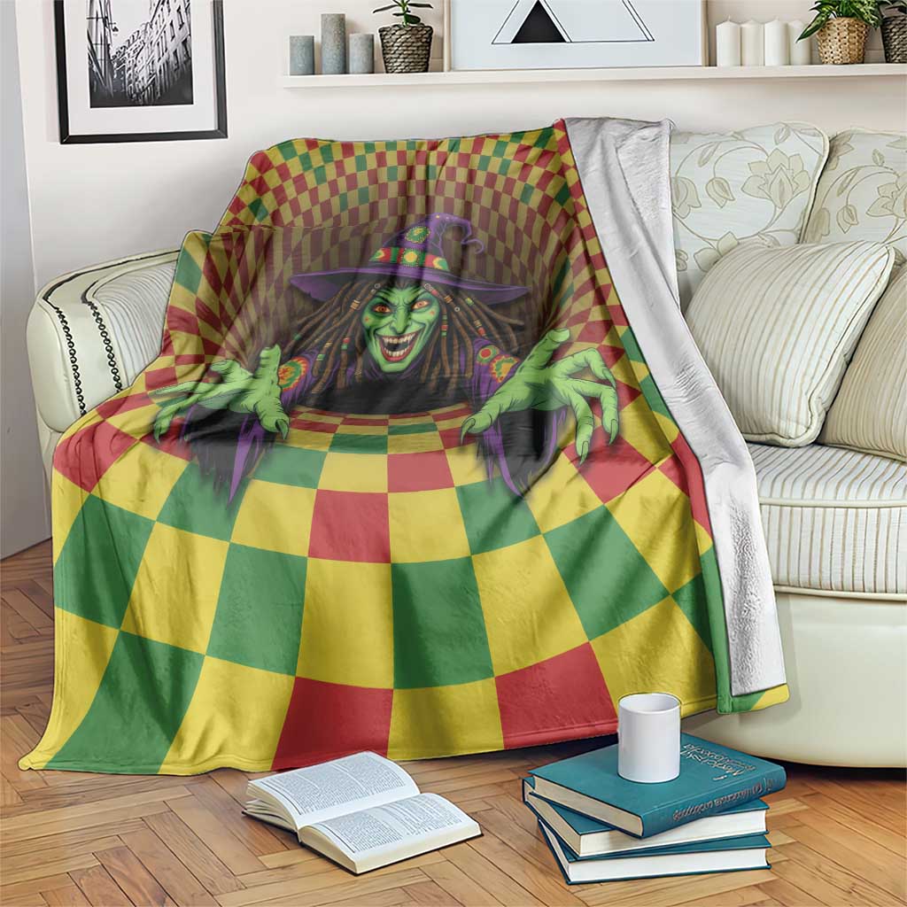Jamaica Reggae Witch Blanket Reggae Optical 3D Illusion - Wonder Print Shop