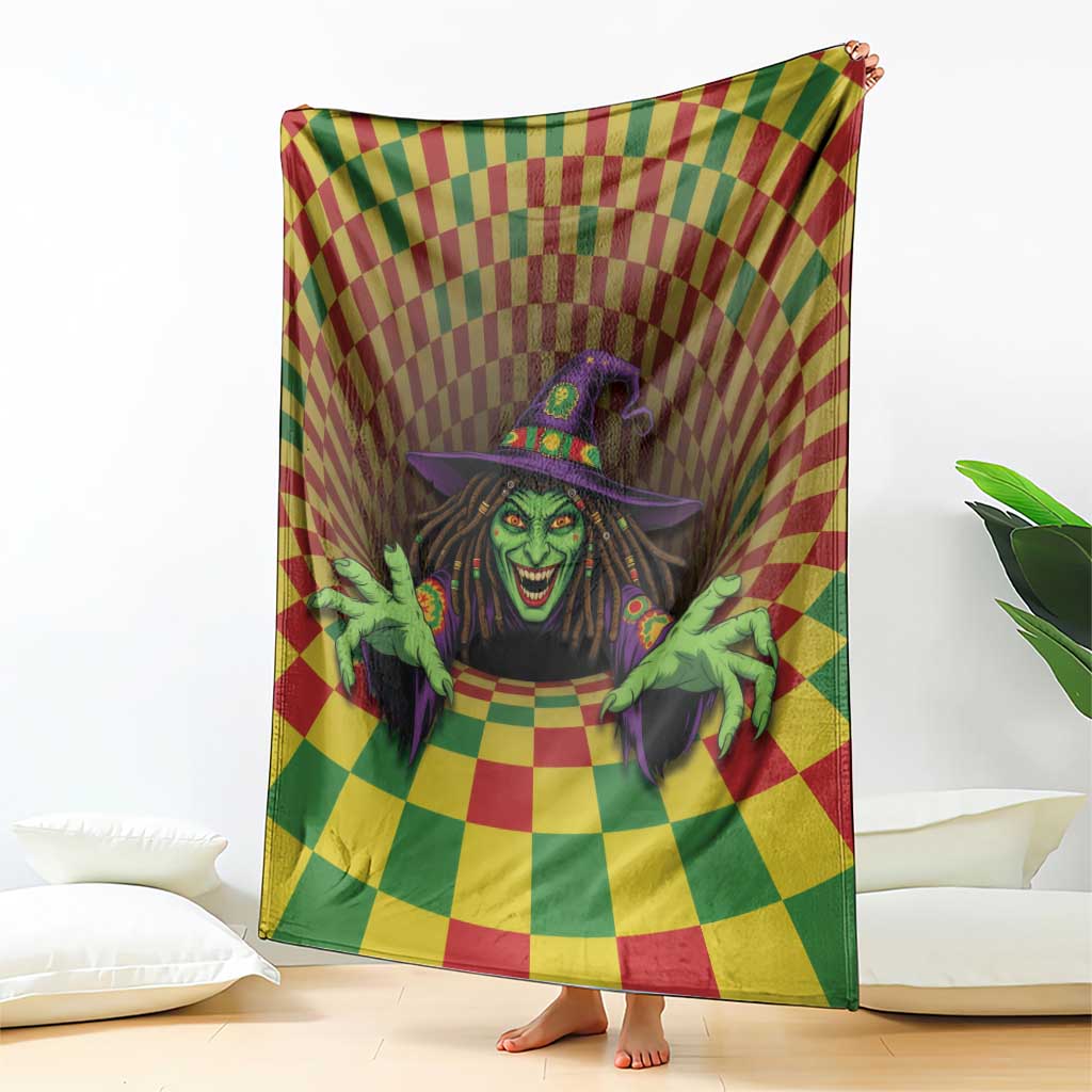 Jamaica Reggae Witch Blanket Reggae Optical 3D Illusion - Wonder Print Shop