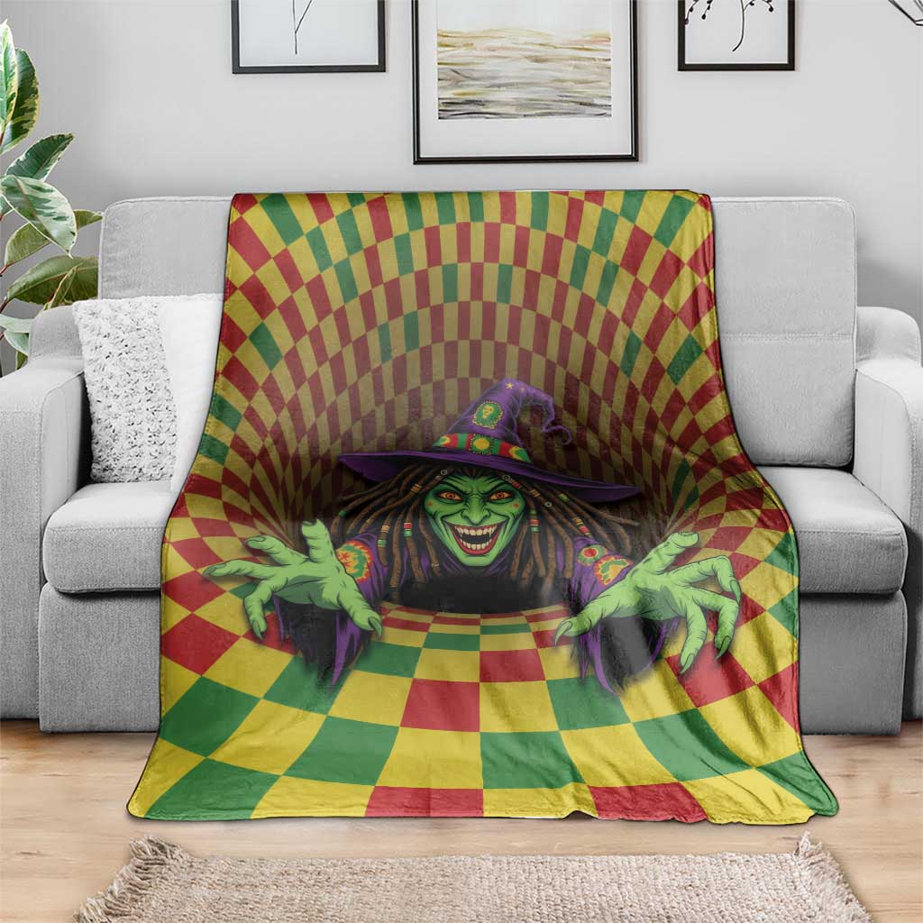 Jamaica Reggae Witch Blanket Reggae Optical 3D Illusion - Wonder Print Shop
