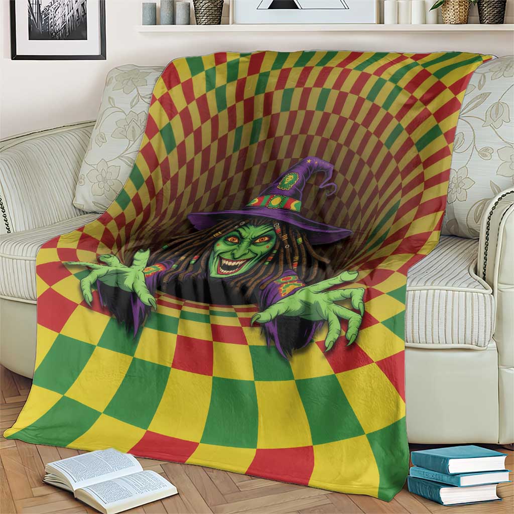 Jamaica Reggae Witch Blanket Reggae Optical 3D Illusion - Wonder Print Shop