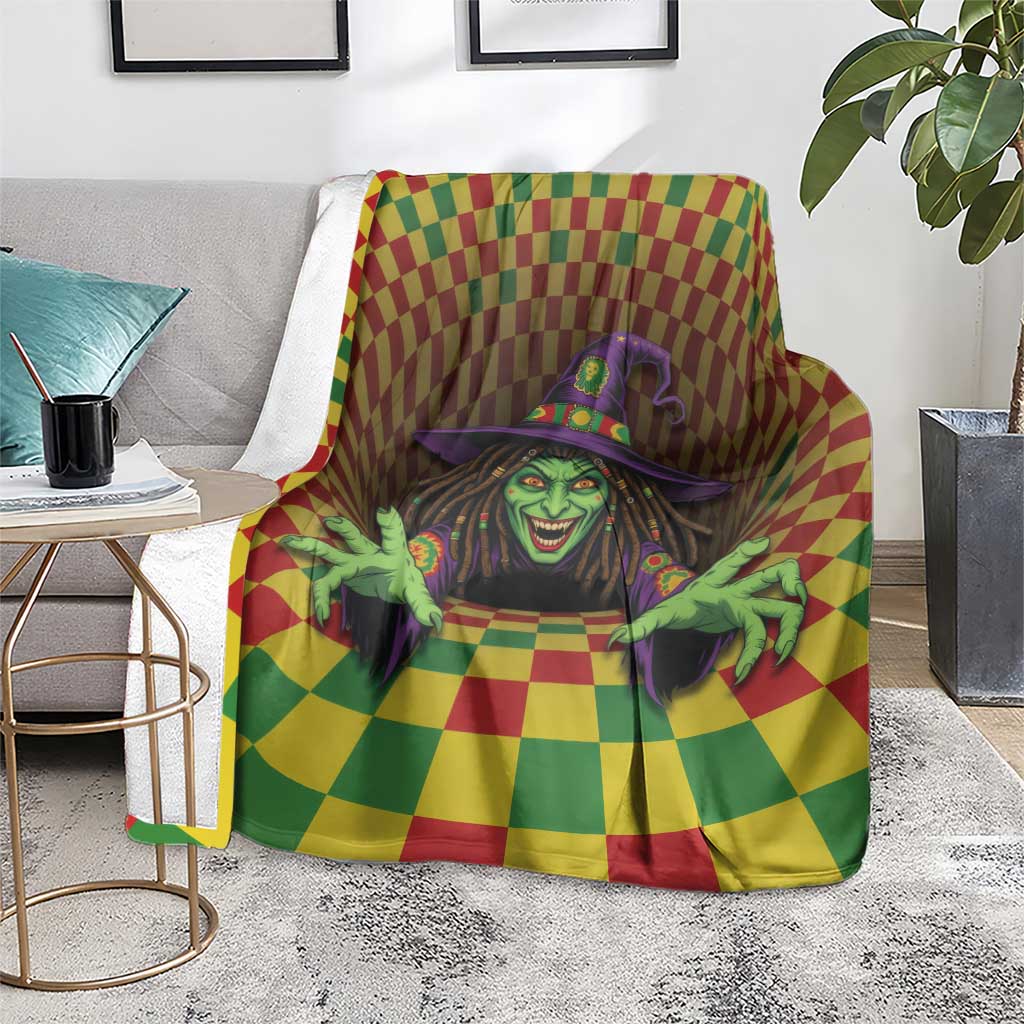 Jamaica Reggae Witch Blanket Reggae Optical 3D Illusion - Wonder Print Shop