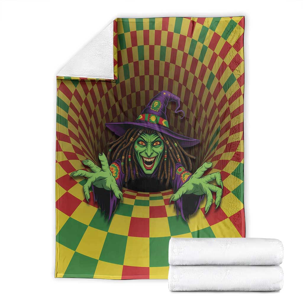 Jamaica Reggae Witch Blanket Reggae Optical 3D Illusion - Wonder Print Shop