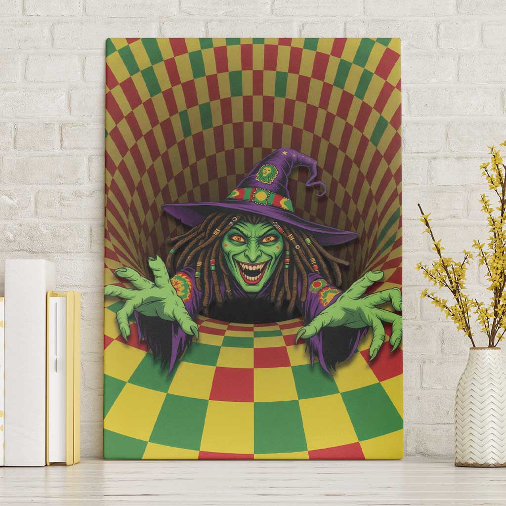 Jamaica Reggae Witch Canvas Wall Art Reggae Optical 3D Illusion - Wonder Print Shop