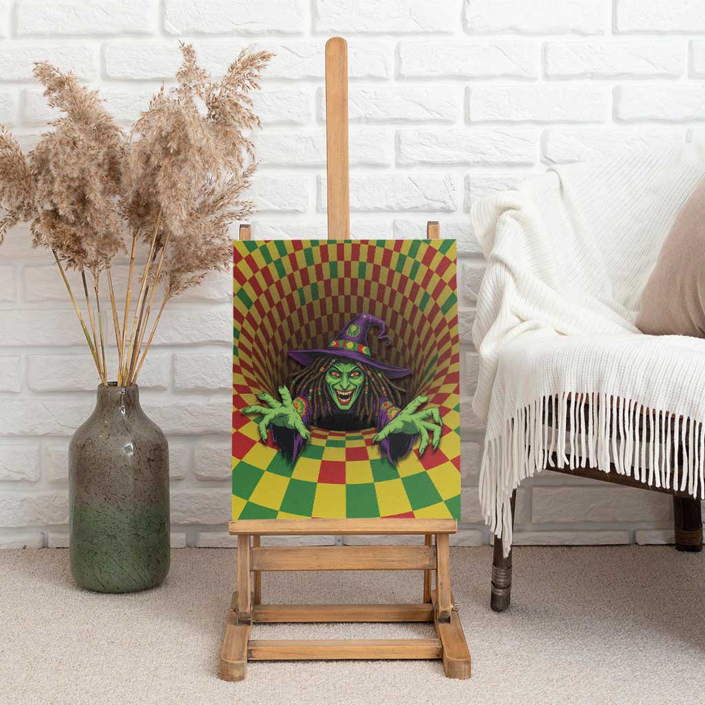Jamaica Reggae Witch Canvas Wall Art Reggae Optical 3D Illusion - Wonder Print Shop