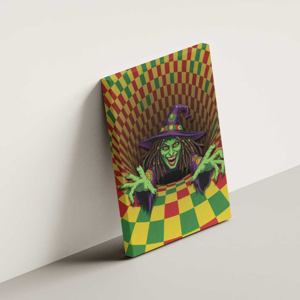 Jamaica Reggae Witch Canvas Wall Art Reggae Optical 3D Illusion - Wonder Print Shop