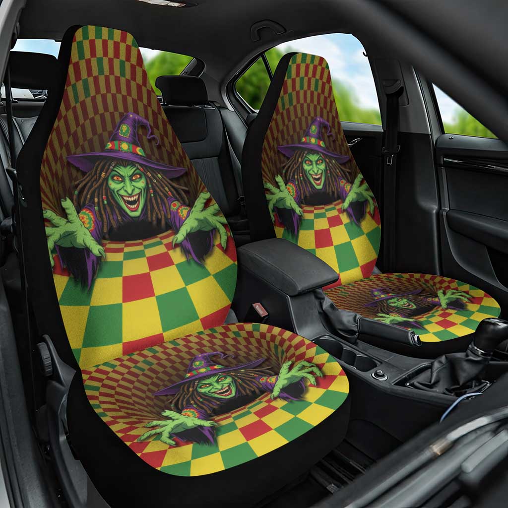 Jamaica Reggae Witch Car Seat Cover Reggae Optical 3D Illusion - Wonder Print Shop