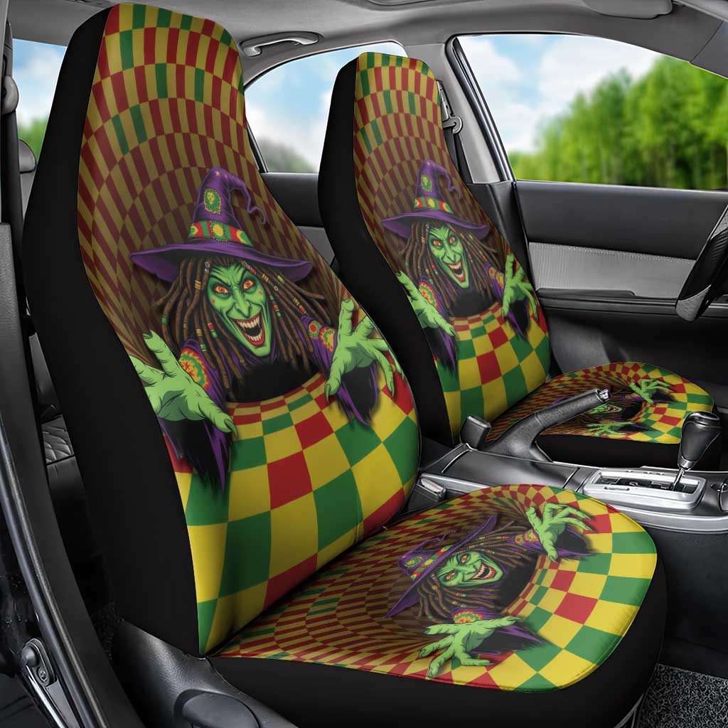 Jamaica Reggae Witch Car Seat Cover Reggae Optical 3D Illusion - Wonder Print Shop