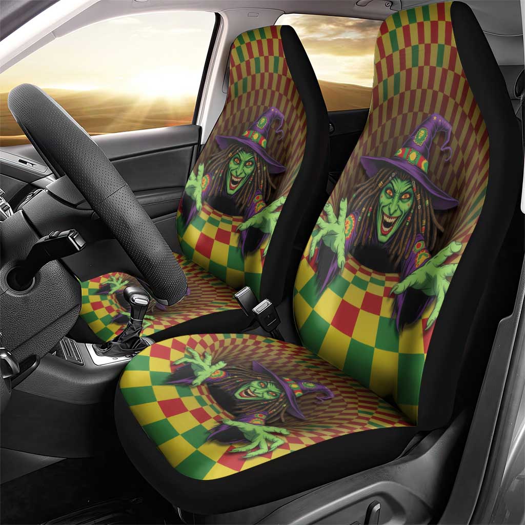 Jamaica Reggae Witch Car Seat Cover Reggae Optical 3D Illusion - Wonder Print Shop