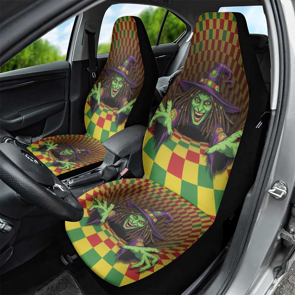Jamaica Reggae Witch Car Seat Cover Reggae Optical 3D Illusion - Wonder Print Shop