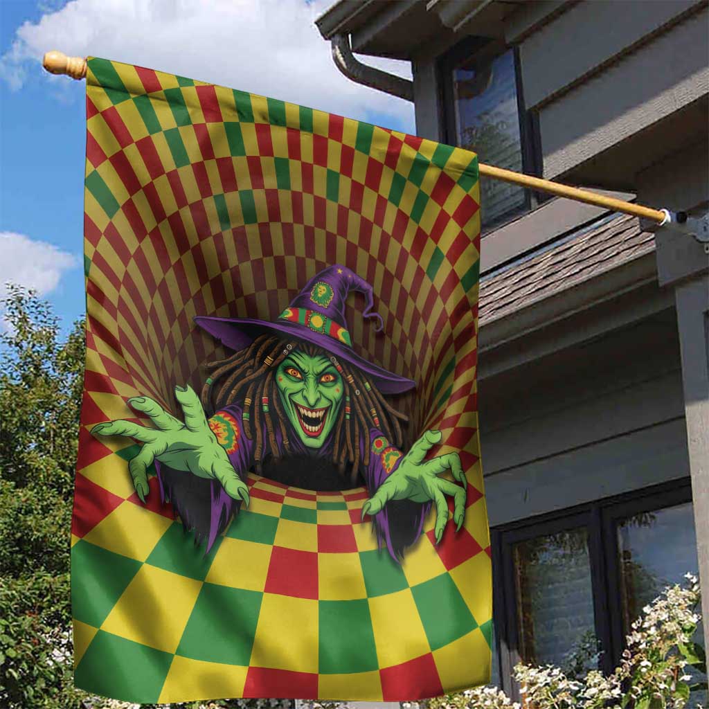 Jamaica Reggae Witch Garden Flag Reggae Optical 3D Illusion - Wonder Print Shop