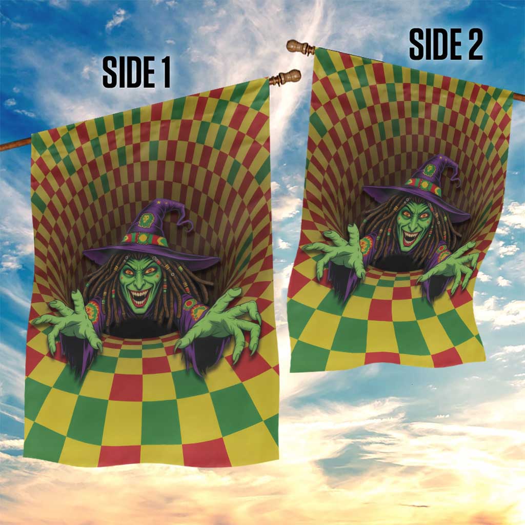 Jamaica Reggae Witch Garden Flag Reggae Optical 3D Illusion - Wonder Print Shop