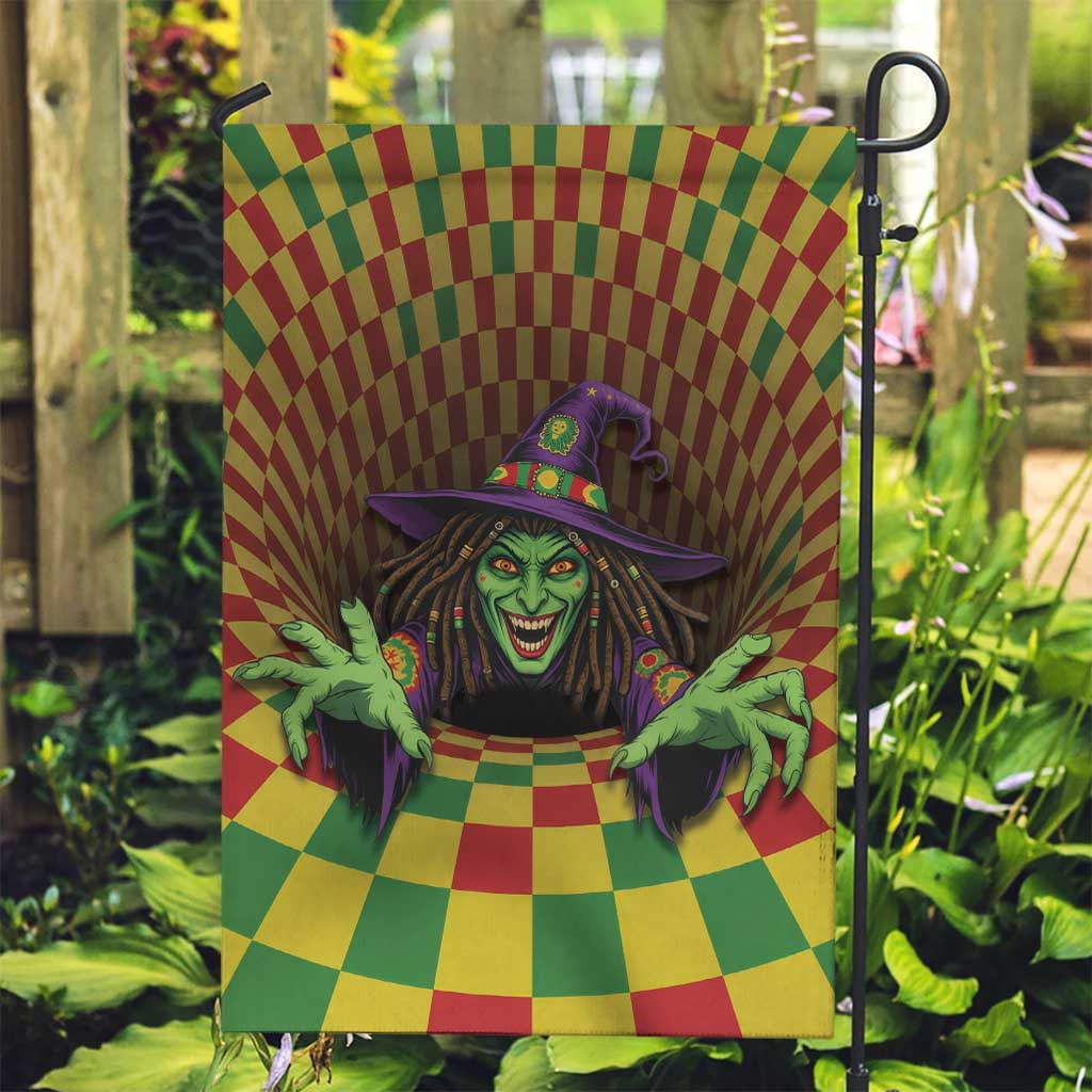 Jamaica Reggae Witch Garden Flag Reggae Optical 3D Illusion - Wonder Print Shop