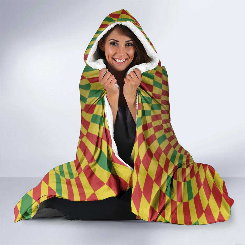 Jamaica Reggae Witch Hooded Blanket Reggae Optical 3D Illusion - Wonder Print Shop