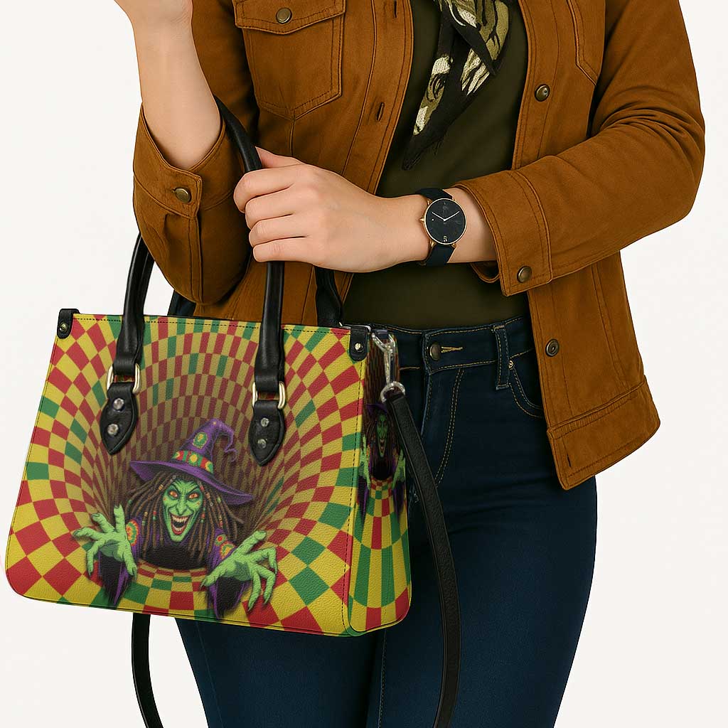Jamaica Reggae Witch Leather Bag Reggae Optical 3D Illusion - Wonder Print Shop