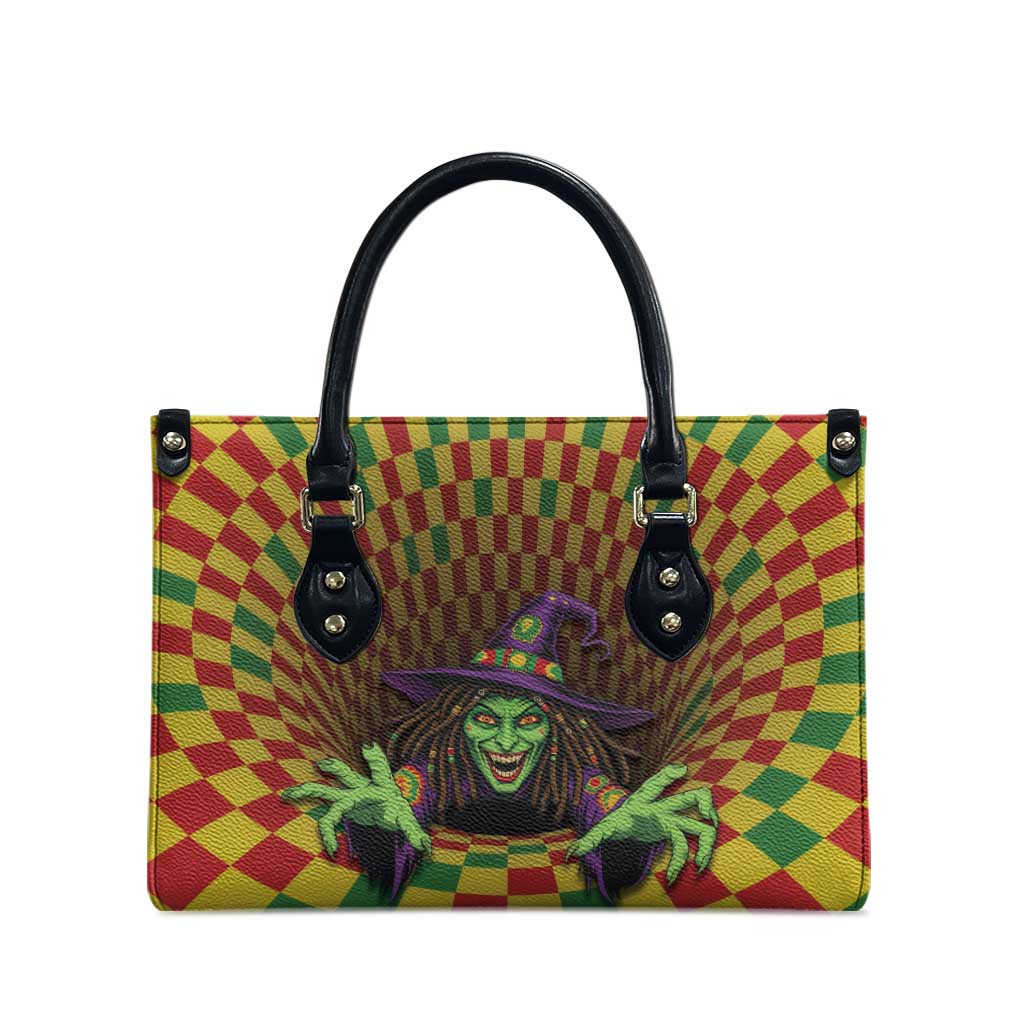 Jamaica Reggae Witch Leather Bag Reggae Optical 3D Illusion - Wonder Print Shop