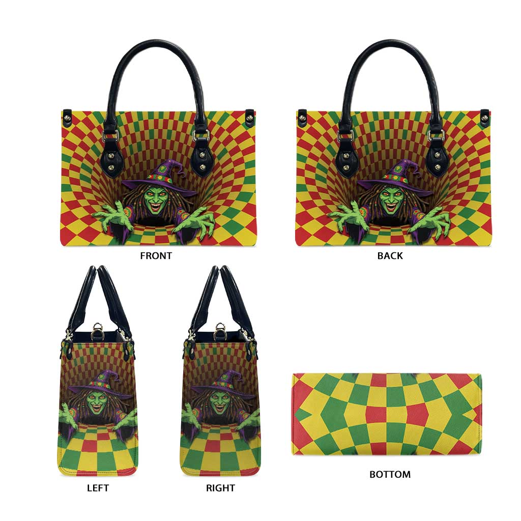Jamaica Reggae Witch Leather Bag Reggae Optical 3D Illusion - Wonder Print Shop
