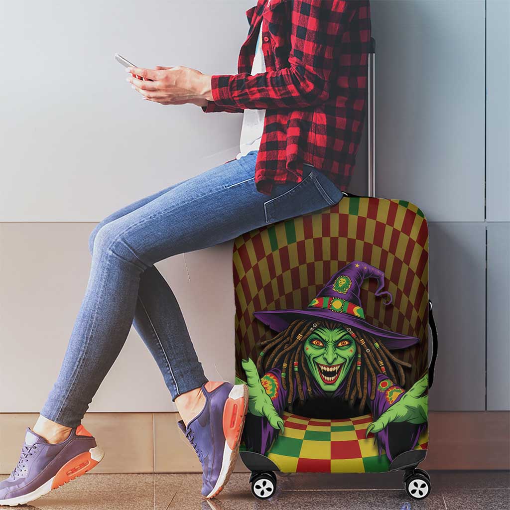 Jamaica Reggae Witch Luggage Cover Reggae Optical 3D Illusion - Wonder Print Shop