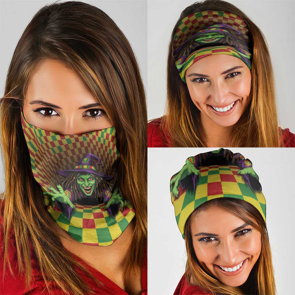 Jamaica Reggae Witch Neck Gaiter Reggae Optical 3D Illusion - Wonder Print Shop