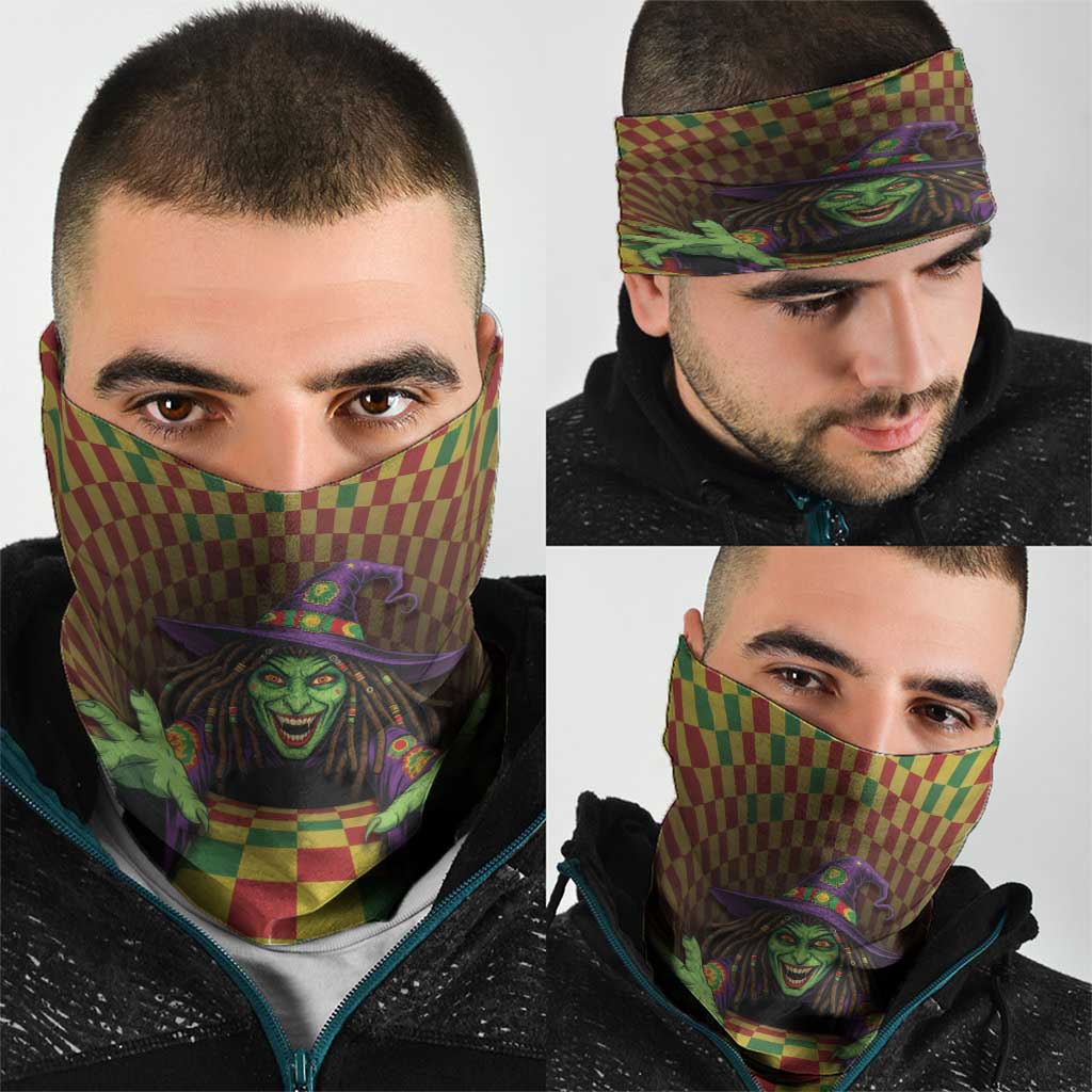 Jamaica Reggae Witch Neck Gaiter Reggae Optical 3D Illusion - Wonder Print Shop