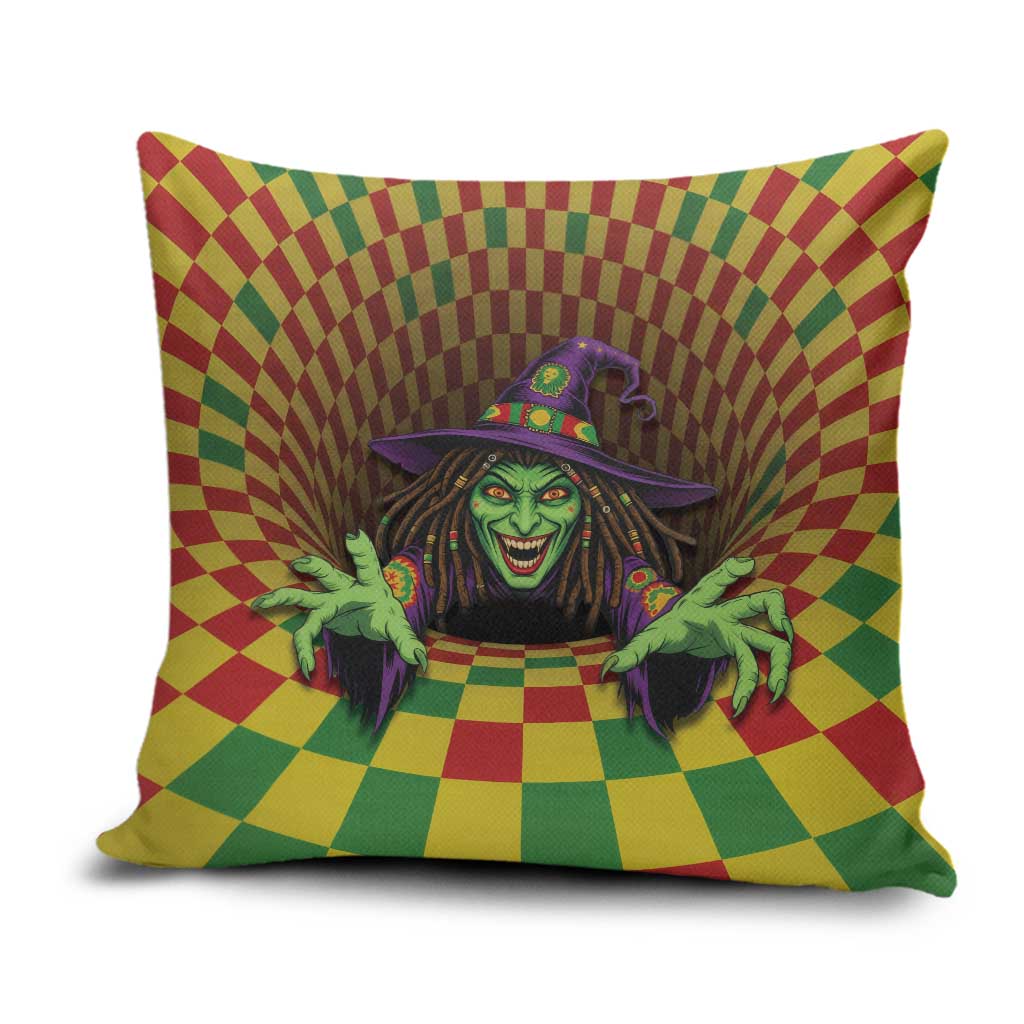 Jamaica Reggae Witch Pillow Cover Reggae Optical 3D Illusion - Wonder Print Shop