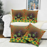 Jamaica Reggae Witch Pillow Cover Reggae Optical 3D Illusion - Wonder Print Shop